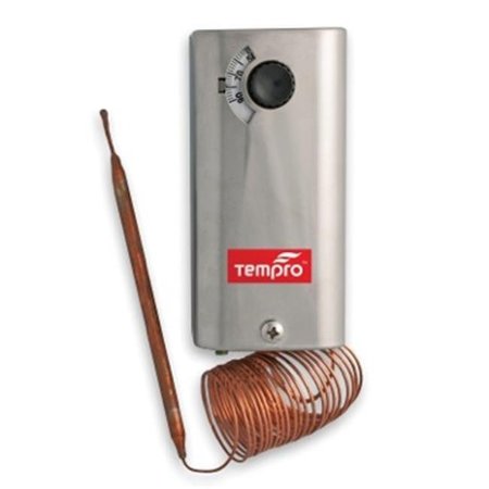 TEMPRO Tempro TP504 Line Voltage -30 to 90 Degree F 96 in. Bulb Steel Housing SPDT Thermostat TP504